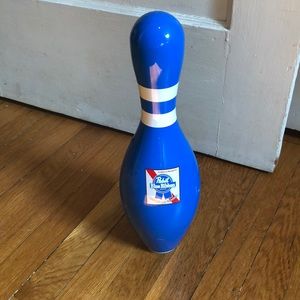 Pabst blue ribbon bowling pin